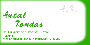 antal kondas business card